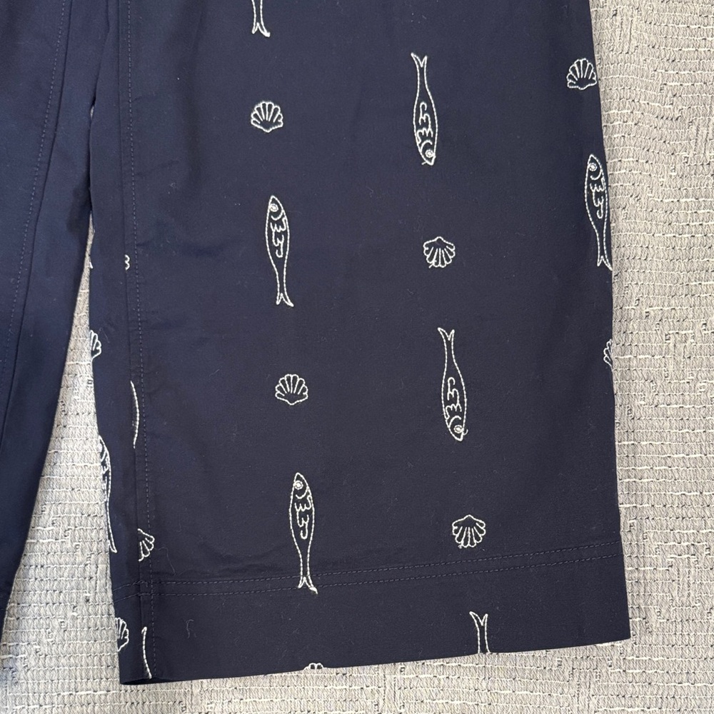 Free Assembly Navy Chino Pants with Fish and Seashell embroidery - Picture 4 of 12